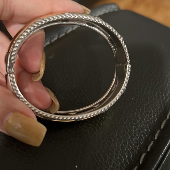 Brighton two tone bangle with crystal earrings stud. - Picture 6 of 9